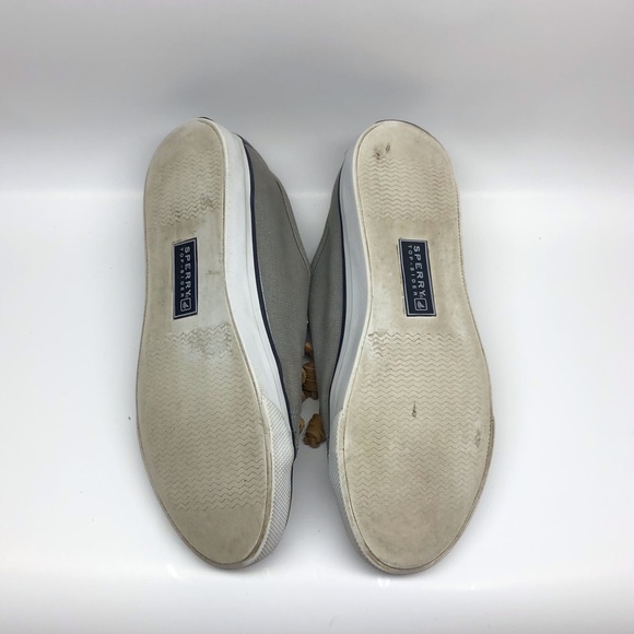 SPERRY Top-Sider 7M Charcoal Gray Women Lace Up Seacoast Canvas Boat Shoe - Picture 5 of 5